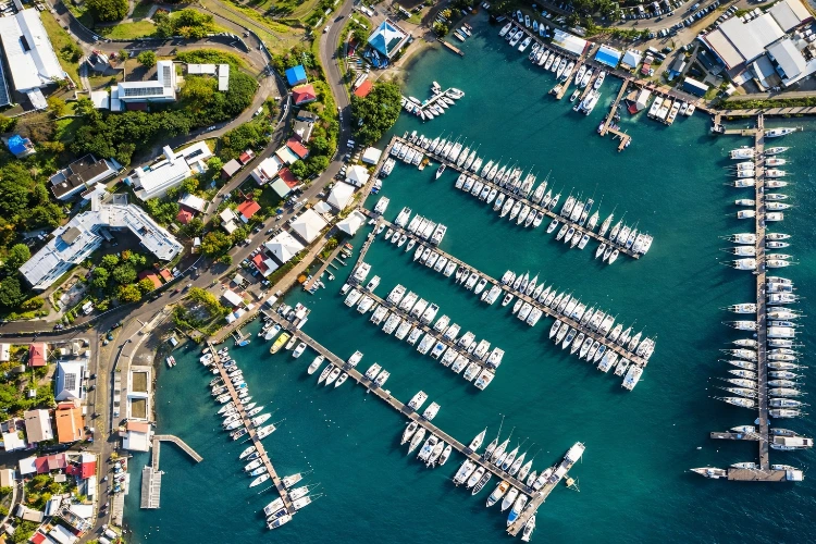 Port de plaisance du Marin Martinique vue aérienne
